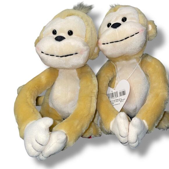 Vintage Hallmark Monkeys Plush Pair Sugar Spice Kiss Hug Nursery Twins x2 Gift - Picture 11 of 15